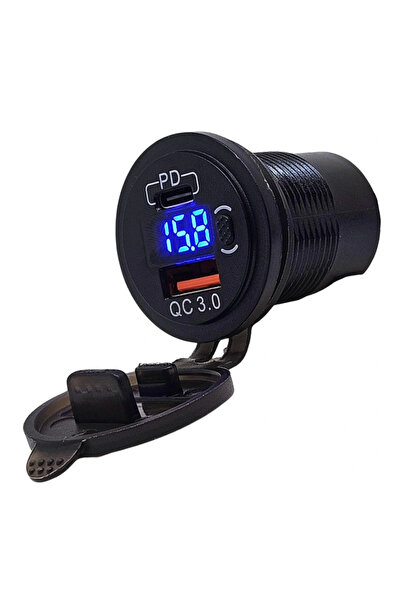 Genel Markalar IC-266D-6 Pano Tip Voltmetreli 2'li Usb 3.0 + Type-C Butonlu