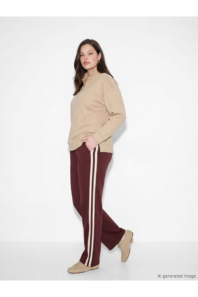 LC Waikiki Από την GÜLİS GİYİM: Καφέ γυναικείο παντελόνι φόρμας με ελαστική μ...