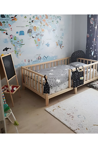 WOODENSA Montessori Yatak 100x200 Doğal Ahşap Çocuk Yatak Karyola