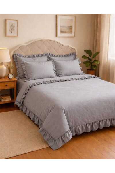 Lavin 100% Cotton Ruffled Double Duvet Cover Set