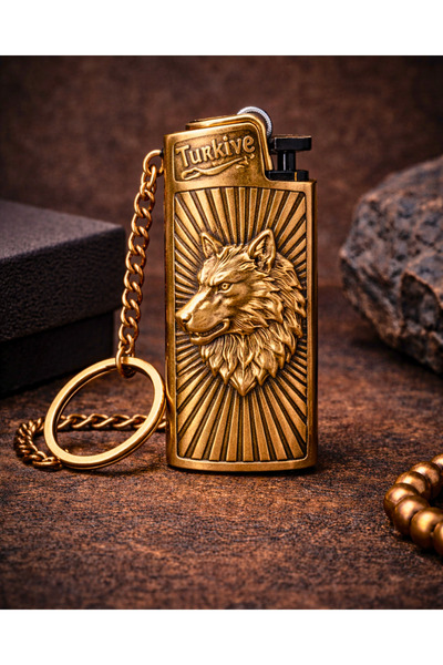 SUFİ TESBİH & ESANS VE HEDİYELİK Bozkurt Figürlü Türkiye Yazılı Metal Çakmak ...