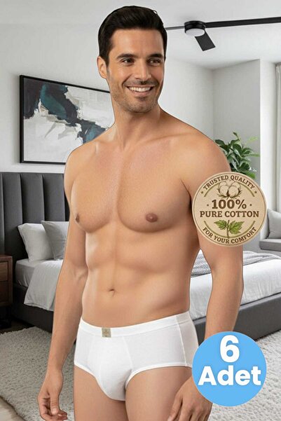 Tezzgelsin Men's 100% Cotton 6-Piece Combed Cotton Briefs