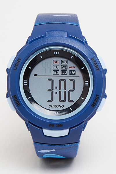 R&B ساعة أطفال رقمية زرقاء دائرية المينا