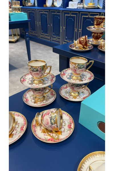 hediye Esterhomedecor 6 Person Porcelain Coffee Cup Set