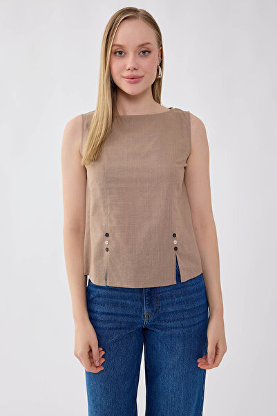 Vitrin Zero Cufflink Linen Blouse