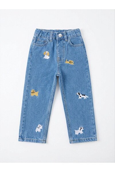 Butik Boy's Cotton Blue Color Doggy Jeans