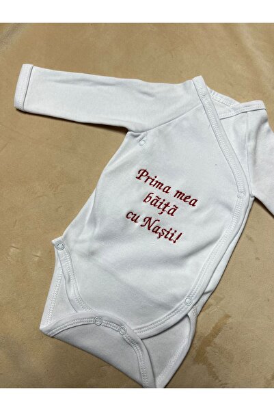 Botez Bady First bath with godparents Embroidered on red Cotton