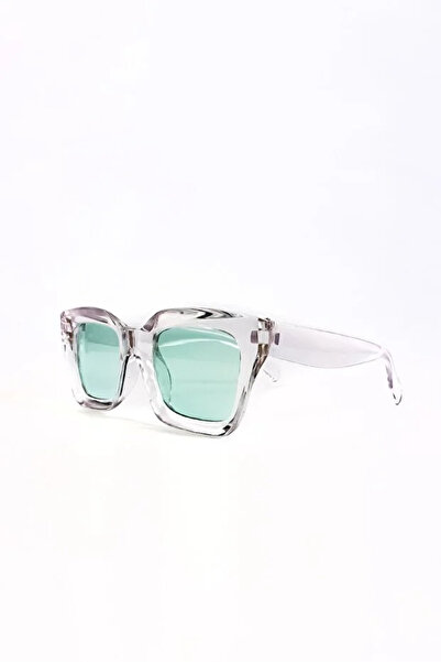 MACERATİ Unisex Loya Transparent Green Square Ultra Light Uv400 Filtered Sung...