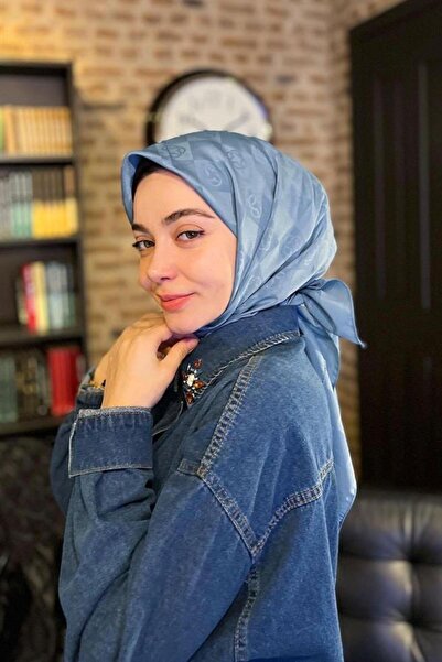 Aker Monogram Dama Eşarp - İndigo 925