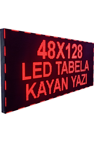 Ledeksis 128x48CM KAYAN YAZI LED TABELA KIRMIZI WİFİ (Telefondan Yazı Değişeb...