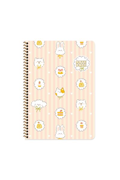 KESKİN COLOR Sharp A4 Checkered Cardboard Cover Kawaii Notebook - Dog