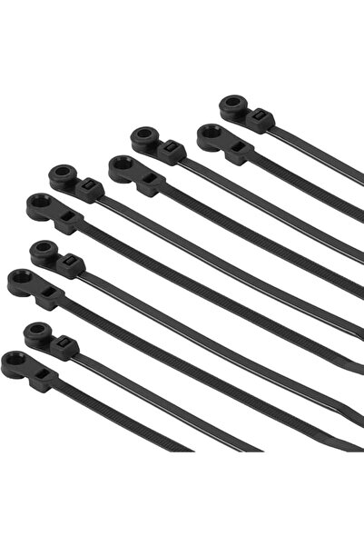 The Bros أربطة كابلات سوداء بفتحة لولبية، 100 قطعة، أربطة أسلاك نايلون شديدة ...