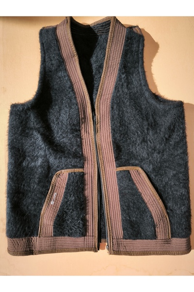 Anisa Vest Natural Camel Hair Vest Winter Thick Zippered Vest