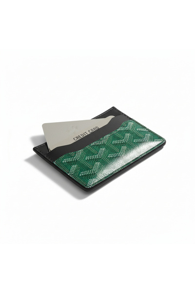 kaya wallet bag Yeşil Deri Kartlık Mini Cüzdan – 4 Kart Bölmeli Erkek Kadın 1...