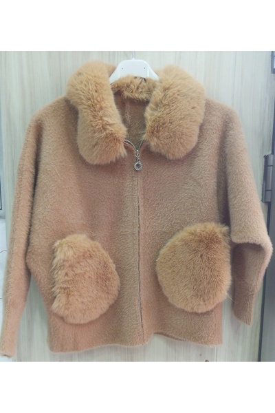 MADE İN ITALY İtalyan Angora kürk ceket kaban