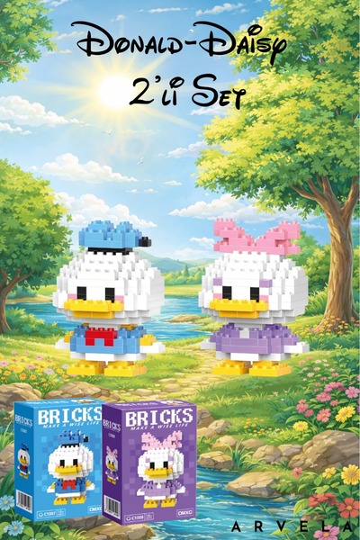 Arvela Bricks Donald Duck & Daisy Duck Figür Seti - Koleksiyon