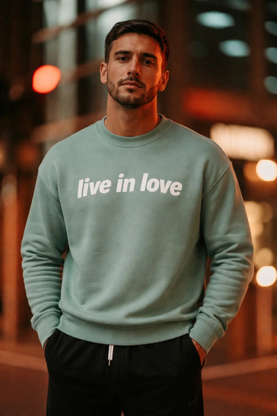 COMBİNE MİCHAİL Hanorac pentru bărbați cu imprimeu Live In Love