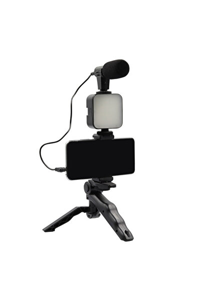 Genel Markalar MIIQ2🎥Profesyonel Telefon Çekim Seti📱Tripod+LED Işık+Mikrofo...