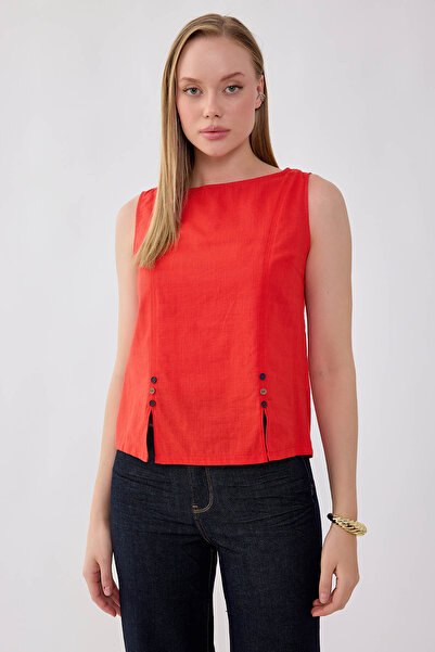 Vitrin Zero Cufflink Linen Blouse