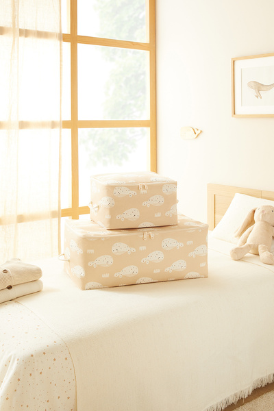 Ocean Home Textile Σετ 2 χαριτωμένων κουβερτών πικέ για παιδικό δωμάτιο με στ...