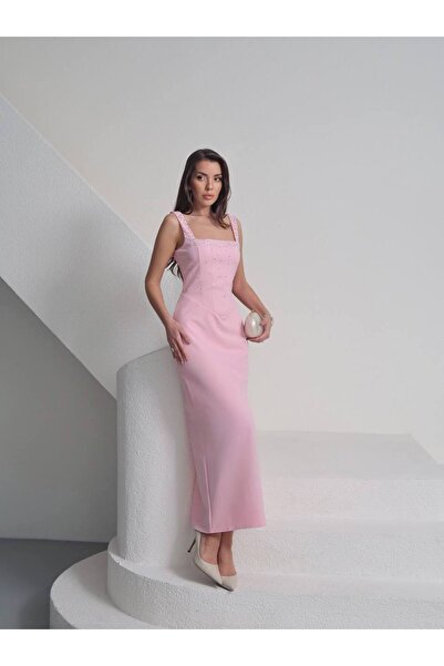 EtikaOnline Taşlı Tasarım Uzun Elbise