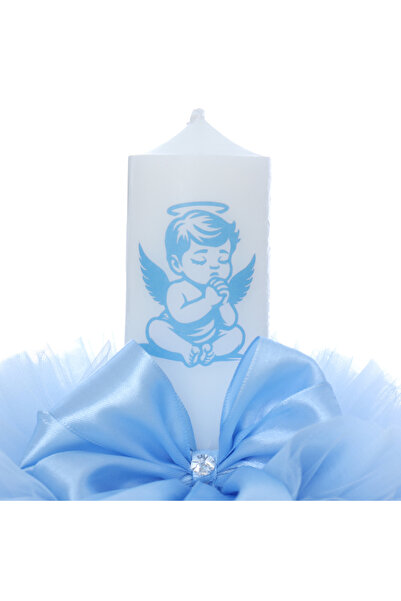 Recostore Set trusou botez cu ingeras, lumanare si trusou, bleu, 8 piese, Recostore®, REC5013/3