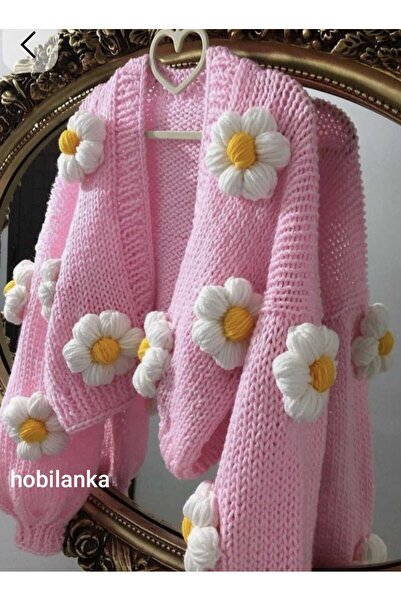 hobilanka Women's Knitted Cardigan, Hand-Knitted Cardigan, Special Production...