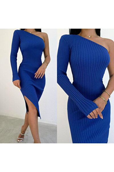Mad Diva Blue Single Sleeve Mulata Dress, Simina