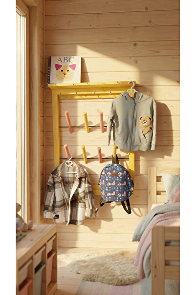 jet ağaç kakan ÇOCUK ODASI KONSEPT / Ahşap Duvar Tipi Elbise Askısı Koyu cevi...