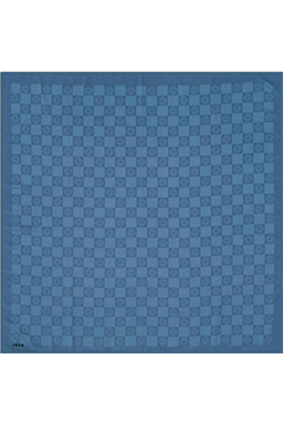 Aker Eșarfă Monogram Checker - Turcoaz 924