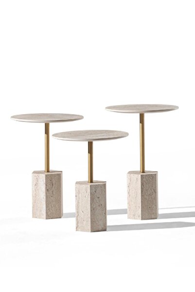 TOO Modern Zigon Sehpa Takımı Traventen Desen