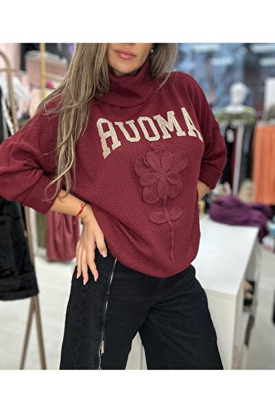 Brielle Knitted Blouse, Purple, with Wide Collar 8560