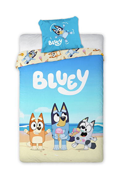 bluey Beach Day children's bedding set 100x135cm, 40x60 cm