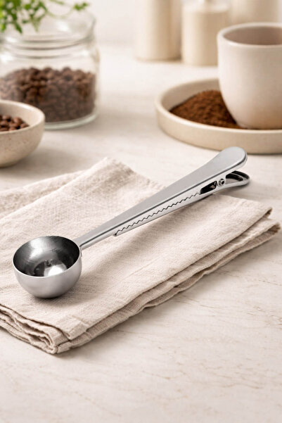 Anadolu Saray Paslanmaz Çelik Ölçü Kaşığı ve Poşet Klipsi | Çok Amaçlı Kahve ...