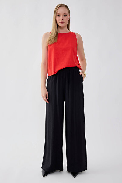 Vitrin Wide Leg Comfortable Pants with Elastic Waist