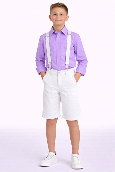 Nacar 23 Nisan 29 Ekim Gösteri Kıyafeti Kapri Pantolon&Askı Papyon Keten Göml...