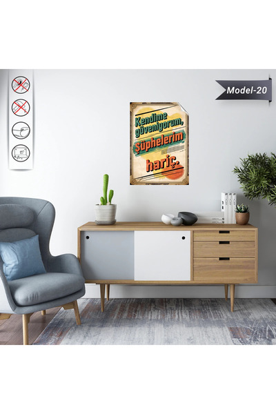 Akıllı Kağıt Statik Tutunma Özellikli Tablo - Poster Mizah (Model -20)