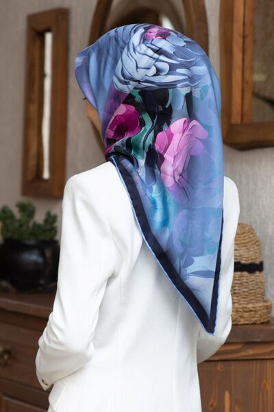 Vissona Twill Silk Scarf in Baby Blue, Indigo, Fuchsia, Black, Burgundy, Navy...