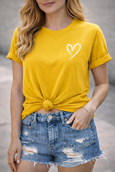 ArtYus Heart Love Printed Cotton Relaxed Fit Round Neck Unisex T-Shirt