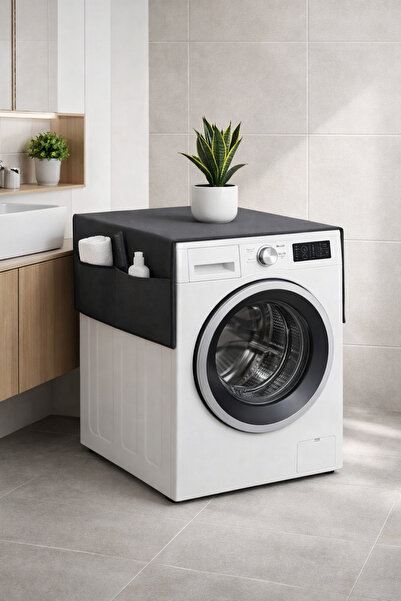 Saklı Çekmece Organizer Plus 4 Cepli Antrasit Çamaşır Makinesi Örtüsü | Polip...