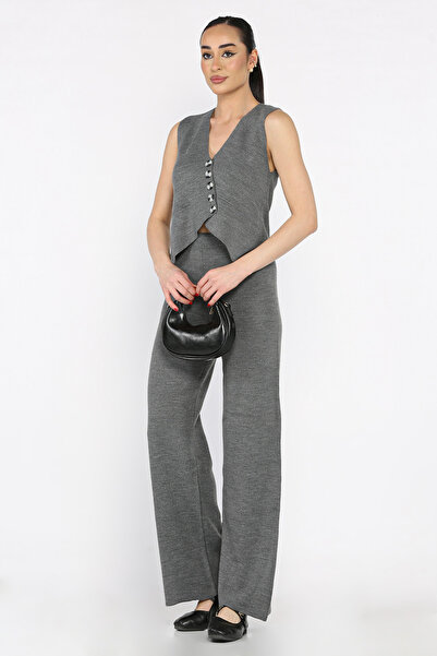 azragül giyim طقم سترة وبنطلون تريكو مكون من قطعتين