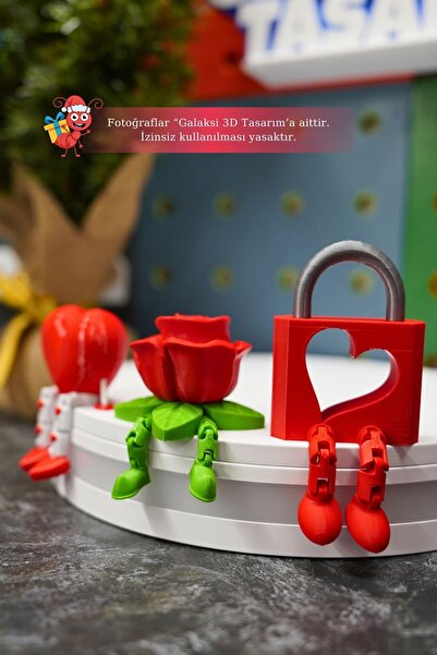 Heart & Rose & Love Lock Set – Romantic Table Decor | Valentine's Day Special