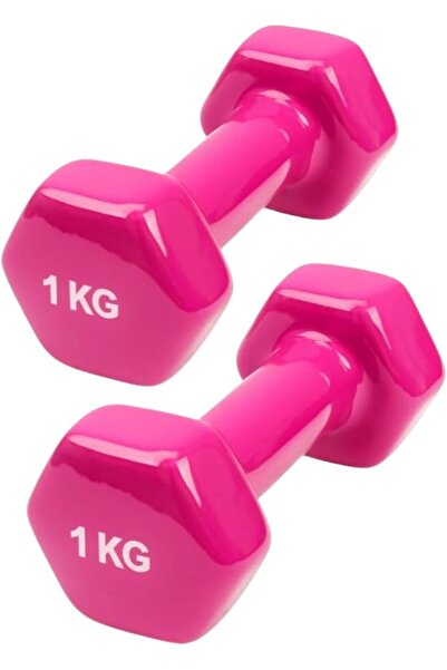 Endless Vinyl Coated Fixed Dumbbells Pair | 1 Kg Each (Total 2 Kg) | Pink | I...
