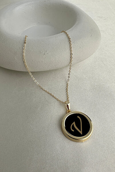 Modex Gold Yellow Black Letter V Pendant (40+5cm Letter:2Cm)