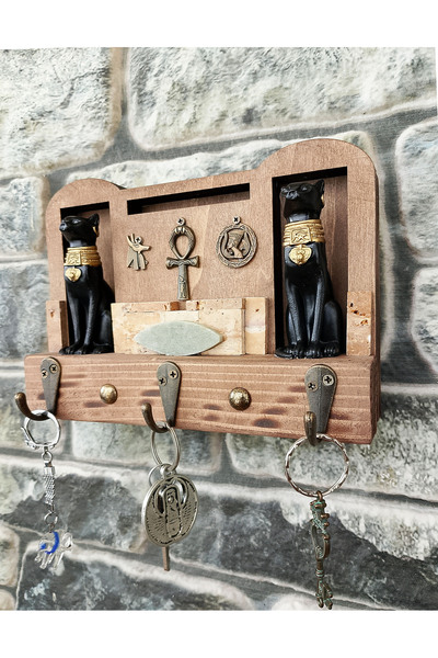 GÖKÇEN HOBİ Bastet Kedi Tanrıça Antik Mısır Anahtar Askısı