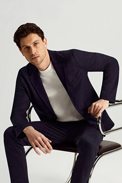 Hemington Lyocell Kumaş Yün Karışım Lacivert Blazer Ceket