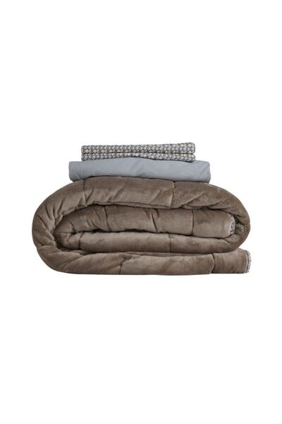 OTHELLO Single Double-Sided Welsoft Comforter Duvet Set Mink 155X215 cm - Dor...