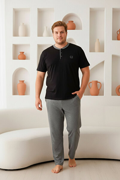 SEBOTEKS 100% памук, с яка, с копчета, с къси ръкави, с джобове, мъжки пижаме...