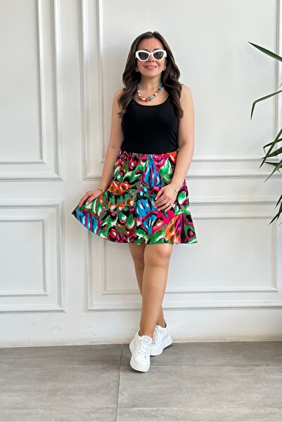 yb yağmur butik Σορτς φούστα από υφαντό βισκόζη με σχέδια