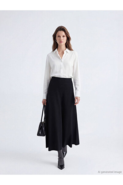 LC Waikiki Rmz Gi̇yi̇m Farkiyla Waist Drawstring Flared Skirt